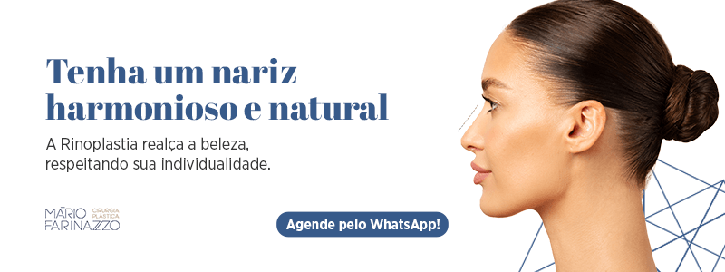 Tenha um nariz harmonioso e natural. A Rinoplastia realça a beleza, respeitando sua individualidade. Agende pelo WhatsApp! Mário Farinazzo, cirurgia plástica!